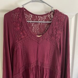 Boho Chic Long Sleeve V-Neck Flowy Top